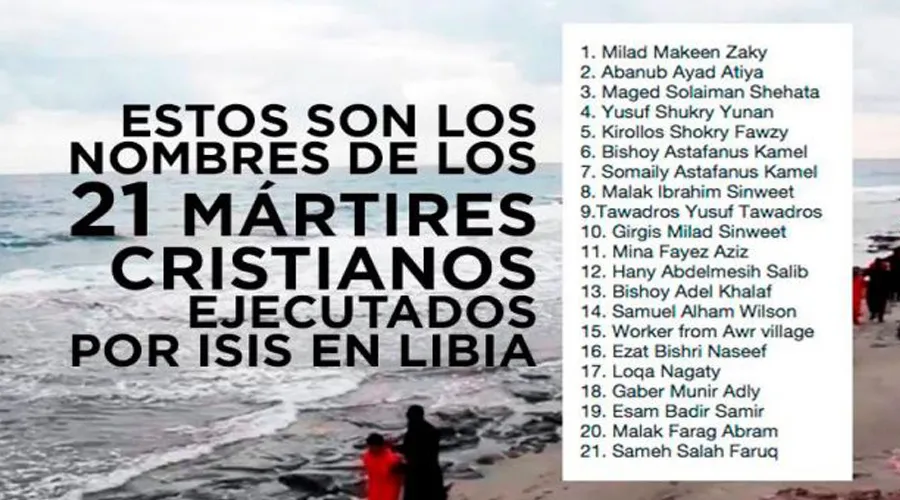 Lista de los 21 mártires egipcios / Imagen: ACI Prensa?w=200&h=150