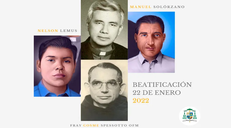 Los cuatro siervos de Dios que serán beatificados en 2022. Crédito: CEDES