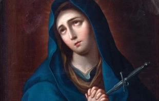 Mater Dolorosa. Pintura de Josu00e9 de Pu00e1ez 