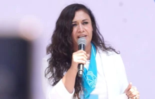 Mayra Rodru00edguez en Marcha A Favor de la Mujer y de la Vida en Ciudad de Mu00e9xico, el 3 de octubre de 2021. Cru00e9dito: David Ramos / ACI Prensa. 