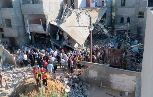 Vivienda destruida por bombardeo en Gaza. Seis personas, incluyendo una niña, murieron. Foto: Wikipedia Muhammad Sabah (CC-BY-4.0) 