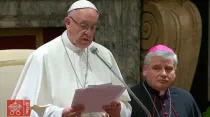 El Papa durante la lectura del mensaje. Foto: Captura de Youtube