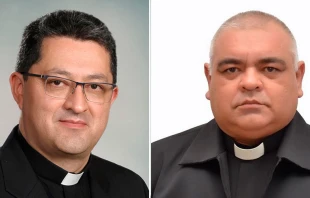 P. Marco Antonio Merchu00e1n Ladino, Obispo electo de Vu00e9lez en Colombia. Foto: CEC / P. Josu00e9 Roberto Silva Carvalho, Obispo electo de Caititu00e9 en Brasil. Foto: CNBB 