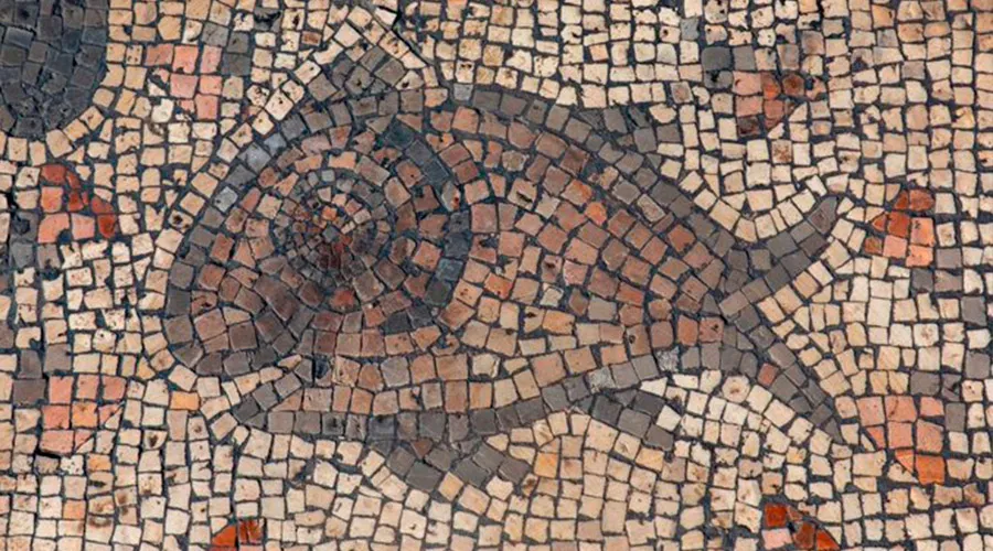 Hallan mosaico de hace 1500 años que representa milagro de los panes y peces de Jesús