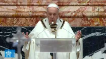 El Papa Francisco presidió la celebración. Foto: Captura de Youtube