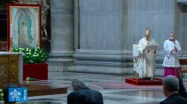 El Papa Francisco durante la Misa. Foto: Captura de Youtube