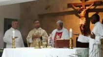 La Misa de desagravio en la parroquia San Pío X. Crédito: Arquidiócesis de Santo Domingo