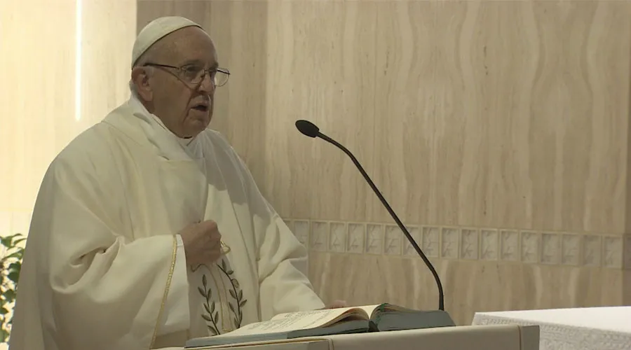 El Papa Francisco durante la Misa en Santa Marta. Foto: Centro Televisivo Vaticano