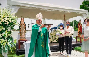 Mons. Giovanni Piccioli celebrando la Misa por el Día de la Vida. Créditos: Panteón Metropolitano de Guayaquil 