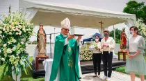 Mons. Giovanni Piccioli celebrando la Misa por el Día de la Vida. Créditos: Panteón Metropolitano de Guayaquil