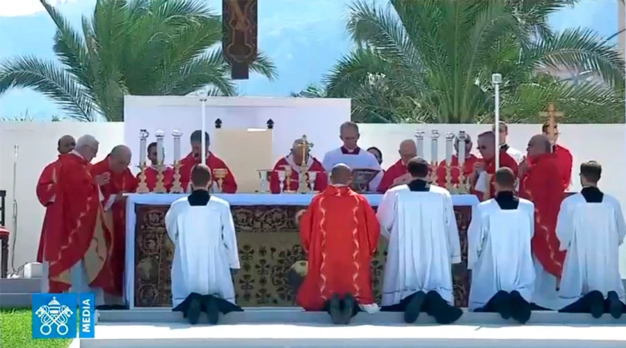 Misa presidida por el Papa Francisco en Palermo. Foto: Captura Youtube