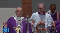 El Papa Francisco durante la Misa. Foto: Captura Youtube