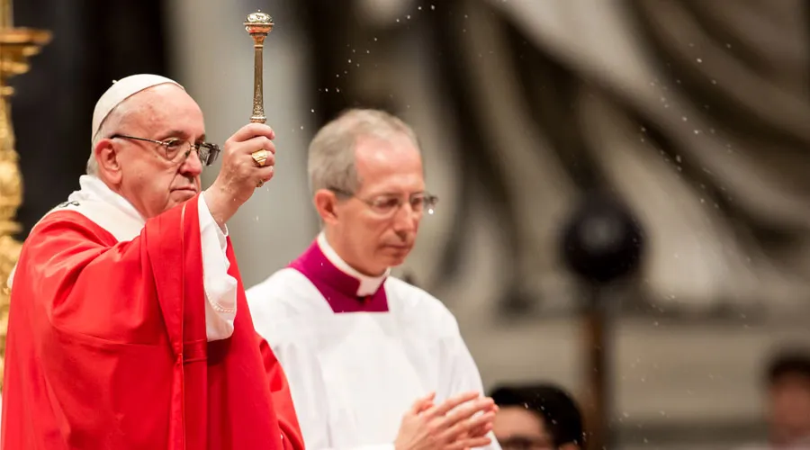 El Papa Francisco durante la Misa de PentecostÃ©s. Foto: Daniel IbÃ¡Ã±ez / ACI Prensa