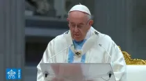 El Papa durante la Misa. Foto: Captura Youtube