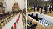 Misa fúnebre y sepultura digna de 640 bebés en la Iglesia de la Santísima Trinidad en Gonczyce, Polonia. Crédito: Bogdan Romaniuk.