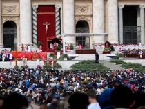 Misa de Domingo de Ramos en la Plaza de San Pedro hoy. Foto: ACI Prensa