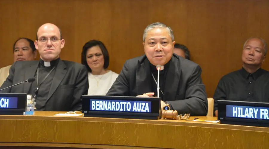 Mons. Bernardito Auza durante una intervención en la ONU. Foto: Holy See-UN