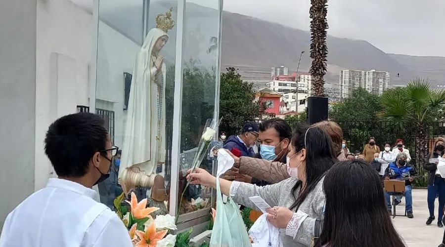 Virgen de Fátima peregrina por Diócesis de Iquique. Crédito: Misión Fátima Chile.