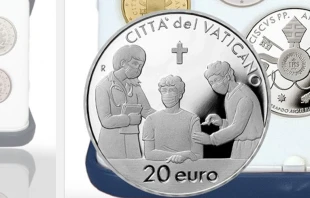 Moneda de 20 euros. Cru00e9dito Oficina de CFN del Vaticano 