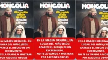 Imagen de campaña por la retirada de la portada blasfema de la Revista Mongolia en España. Crédito: HazteOir.org