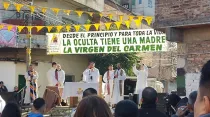 Mons. García cuerva celebrando la Eucaristía en Ciudad Oculta. Crédito: Portal EnCamino/Arzobispado de Buenos Aires