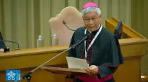 Mons. Lazarus You Heung-sik narra su testimonio. Foto: Vatican Media / Captura de Youtube