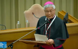 Mons. Lazarus You Heung-sik narra su testimonio. Foto: Vatican Media / Captura de Youtube 