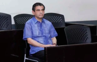 El Obispo de Matagalpa, Mons. Rolando u00c1lvarez, durante la acusaciu00f3n que ha presentado la dictadura de Nicaragua. Cru00e9dito: Poder Judicial de Nicaragua. 