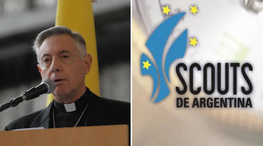 Mons. Héctor Aguer - Crédito: Arzobispado de La Plata / Logotipo de Scouts de Argentina.