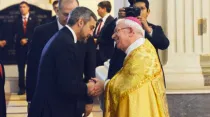 Mons. Ignacio Gogorza y presidente del Paraguay Mario Abdo Benítez / Foto: Arzobispado de Asunción y Presidencia del Paraguay