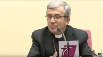 Mons. Luis Argüello, secretario general y portavoz de la CEE. Foto: Captura Pantalla Youtube CEE.