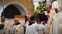 Mons. Pizzaballa durante el rezo de las vu00edsperas de Navidad en la iglesia de Santa Catalina / Foto: Patriarcado Latino de Jerusalu00e9n