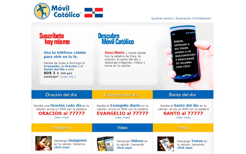 Rep. Dominicana: Mensajes de texto para celulares 100 por ciento católicos