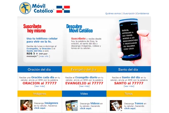 Rep. Dominicana: Mensajes de texto para celulares 100 por ciento católicos