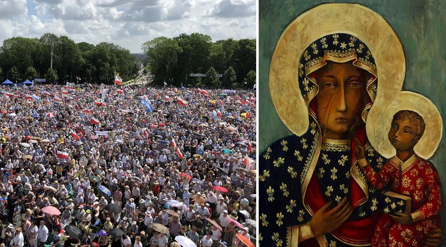 100 mil peregrinan a la Virgen de Czestochowa, advocación amada por San Juan Pablo II