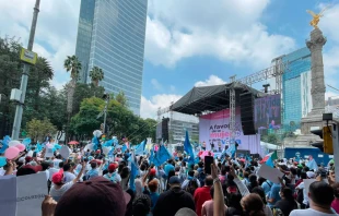 Marcha por la mujer y la vida en Ciudad de Mu00e9xico este domingo 3 de octubre. Cru00e9dito: David Ramos / ACI Prensa 