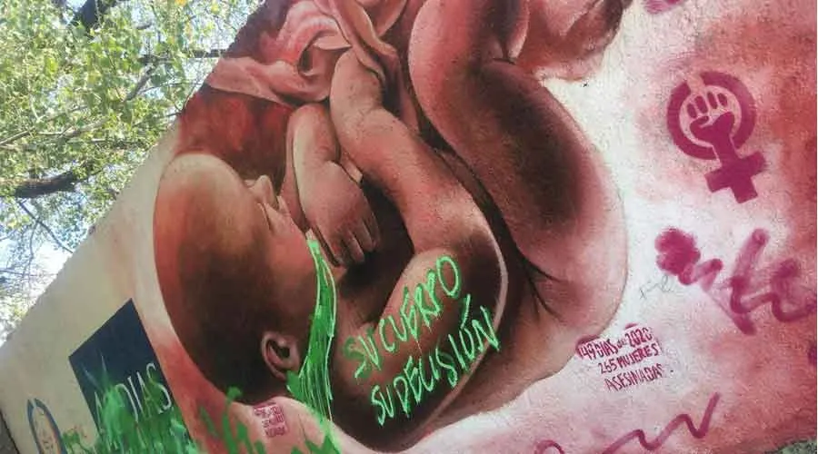 Mural provida vandalizado por abortistas. Crédito: 40 Días por la Vida.?w=200&h=150
