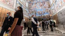 Capilla Sixtina en los Museos Vaticanos. Foto: Daniel Ibáñez / ACI Prensa 