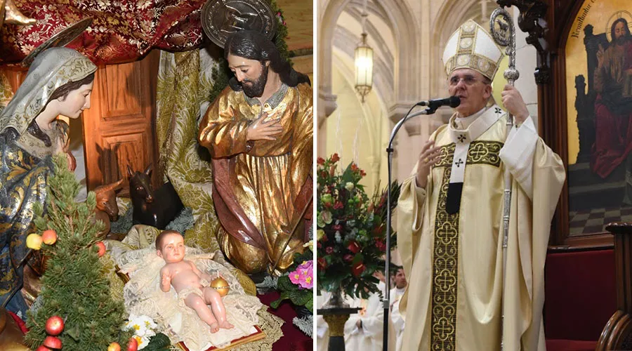 Mons. Carlos Osoro junto a nacimiento. Foto: Archidiócesis de Madrid?w=200&h=150