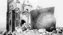 Iglesia Católica en Nagasaki destruida por la bomba atómica. Créditos: Dominio Público