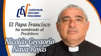 P. Nicolás Gregorio Nava Rojas, Obispo electo de Machiques. Crédito: Conferencia Episcopal Venezolana (CEV)