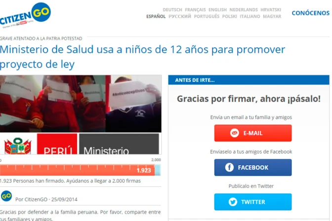 Perú: Denuncian que gobierno usa a menores de edad para promover ley de anticonceptivos