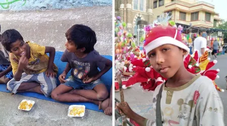 Católicos en India celebran la fiesta de los Santos Inocentes sirviendo a niños mendigos