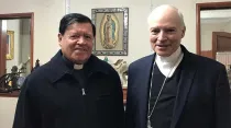 Cardenal Norberto Rivera y Cardenal Carlos Aguiar en encuentro realizado el 31 de octubre. Foto: Arquidiócesis Primada de México.