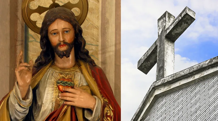 Corazón de Jesús. Crédito: Zvonimir Atletic - Shutterstock / Imagen referencial de cruz. Crédito: liyuhan - Shutterstock?w=200&h=150
