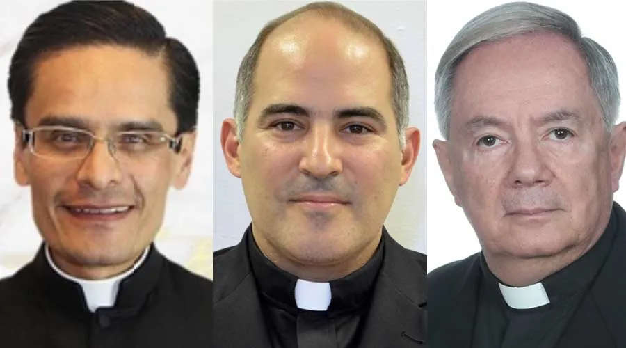 P. Luis Pérez Raygosa, P. Héctor Mario Pérez Villareal y Francisco Daniel Rivera Sánchez. Crédito: Conferencia del Episcopado Mexicano.P.