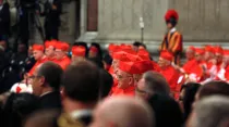 Algunos cardenales durante el Consistorio. Foto: Daniel Ibáñez / ACI Prensa