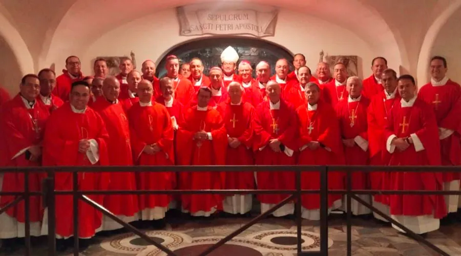 El segundo grupo de obispos de Colombia en su visita al Vaticano. Crédito: Facebook CEC?w=200&h=150