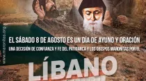 Cartel de la convocatoria de la jornada de oración. Foto: Maronitas España