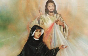 Santa Faustina Kowalska junto al Señor de la Divina Misericordia. Crédito: Vatican News